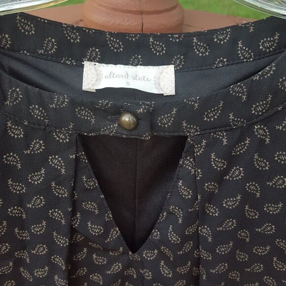 Altar'd State Ladies Black Pullover A Line Paisley Print Boho Dress Sz S - Picture 9 of 12